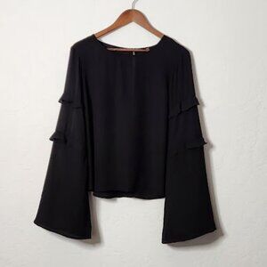 Stetson Women's Sheer Flare Sleeve Blouse Size Large